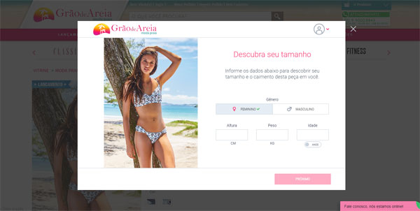 Provador Virtual na Grão de Areia