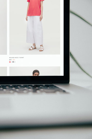 Interface de uma plataforma de e-commerce moderna