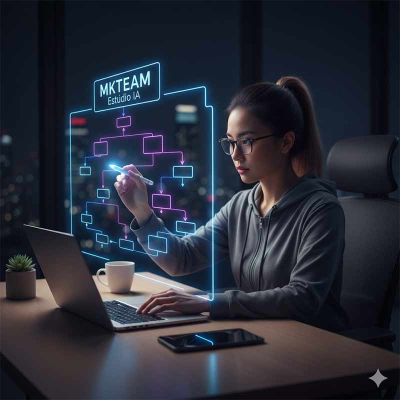 Equipe desenvolvendo soluções de IA personalizada